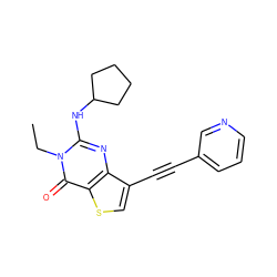 CCn1c(NC2CCCC2)nc2c(C#Cc3cccnc3)csc2c1=O ZINC000299828873