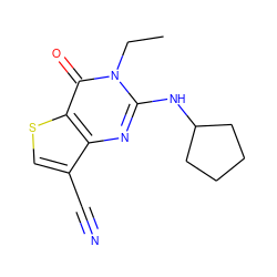 CCn1c(NC2CCCC2)nc2c(C#N)csc2c1=O ZINC000299841027