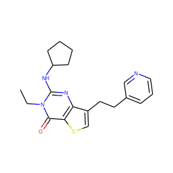 CCn1c(NC2CCCC2)nc2c(CCc3cccnc3)csc2c1=O ZINC000299841418