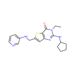 CCn1c(NC2CCCC2)nc2cc(CNc3cccnc3)sc2c1=O ZINC000299828023