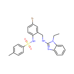 CCn1c(NCc2cc(Br)ccc2NS(=O)(=O)c2ccc(C)cc2)nc2ccccc21 ZINC000001174961