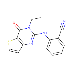 CCn1c(Nc2ccccc2C#N)nc2ccsc2c1=O ZINC000299820104