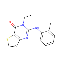 CCn1c(Nc2ccccc2C)nc2ccsc2c1=O ZINC000299825238