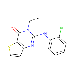 CCn1c(Nc2ccccc2Cl)nc2ccsc2c1=O ZINC000299819289