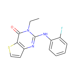 CCn1c(Nc2ccccc2F)nc2ccsc2c1=O ZINC000299820629