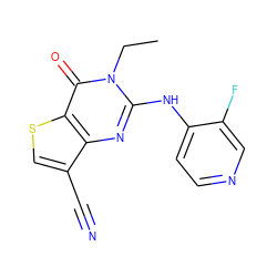 CCn1c(Nc2ccncc2F)nc2c(C#N)csc2c1=O ZINC000299822269