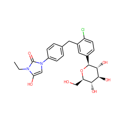 CCn1c(O)cn(-c2ccc(Cc3cc([C@@H]4O[C@H](CO)[C@@H](O)[C@H](O)[C@H]4O)ccc3Cl)cc2)c1=O ZINC000169694795