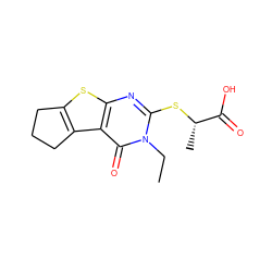 CCn1c(S[C@@H](C)C(=O)O)nc2sc3c(c2c1=O)CCC3 ZINC000004339195