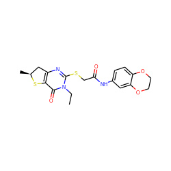 CCn1c(SCC(=O)Nc2ccc3c(c2)OCCO3)nc2c(c1=O)S[C@@H](C)C2 ZINC000004101110