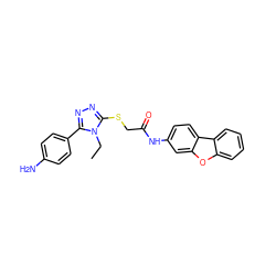 CCn1c(SCC(=O)Nc2ccc3c(c2)oc2ccccc23)nnc1-c1ccc(N)cc1 ZINC000002826293