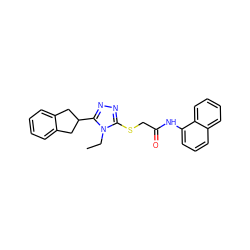 CCn1c(SCC(=O)Nc2cccc3ccccc23)nnc1C1Cc2ccccc2C1 ZINC000653735528