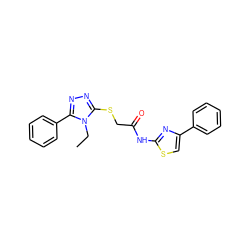 CCn1c(SCC(=O)Nc2nc(-c3ccccc3)cs2)nnc1-c1ccccc1 ZINC000000870545