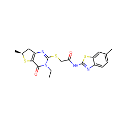 CCn1c(SCC(=O)Nc2nc3ccc(C)cc3s2)nc2c(c1=O)S[C@@H](C)C2 ZINC000004436681