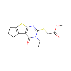 CCn1c(SCC(=O)OC)nc2sc3c(c2c1=O)CCC3 ZINC000000432773