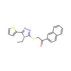 CCn1c(SCC(=O)c2ccc3ccccc3c2)nnc1-c1cccs1 ZINC000004516422