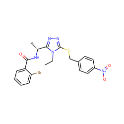 CCn1c(SCc2ccc([N+](=O)[O-])cc2)nnc1[C@@H](C)NC(=O)c1ccccc1Br ZINC000002884216