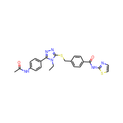 CCn1c(SCc2ccc(C(=O)Nc3nccs3)cc2)nnc1-c1ccc(NC(C)=O)cc1 ZINC000008438429