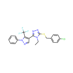 CCn1c(SCc2ccc(Cl)cc2)nnc1-c1cnn(-c2ccccc2)c1C(F)(F)F ZINC000008672120