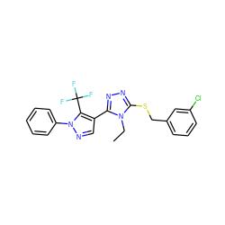 CCn1c(SCc2cccc(Cl)c2)nnc1-c1cnn(-c2ccccc2)c1C(F)(F)F ZINC000008762534