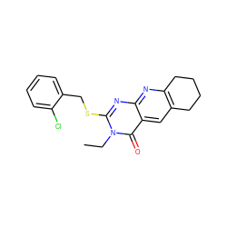 CCn1c(SCc2ccccc2Cl)nc2nc3c(cc2c1=O)CCCC3 ZINC000002395010