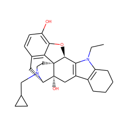 CCn1c2c(c3c1[C@@H]1Oc4c(O)ccc5c4[C@@]14CCN(CC1CC1)[C@@H](C5)[C@]4(O)C3)CCCC2 ZINC000101027398