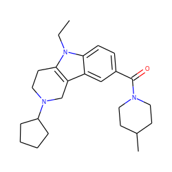 CCn1c2c(c3cc(C(=O)N4CCC(C)CC4)ccc31)CN(C1CCCC1)CC2 ZINC000073197844