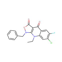 CCn1c2cc(Cl)c(F)cc2c(=O)c2c(=O)on(Cc3ccccc3)c21 ZINC000040952292