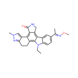 CCn1c2ccc(/C(C)=N/OC)cc2c2c3c(c4c(c21)CCc1nn(C)cc1-4)C(=O)NC3 ZINC000029041269