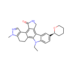 CCn1c2ccc([C@@H]3CCCCO3)cc2c2c3c(c4c(c21)CCc1c-4cnn1C)C(=O)NC3 ZINC000049110163