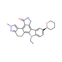 CCn1c2ccc([C@@H]3CCCCO3)cc2c2c3c(c4c(c21)CCc1nn(C)cc1-4)C(=O)NC3 ZINC000049109276