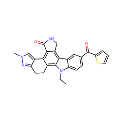 CCn1c2ccc(C(=O)c3cccs3)cc2c2c3c(c4c(c21)CCc1nn(C)cc1-4)C(=O)NC3 ZINC000029126021