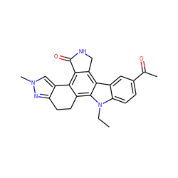 CCn1c2ccc(C(C)=O)cc2c2c3c(c4c(c21)CCc1nn(C)cc1-4)C(=O)NC3 ZINC000029125408