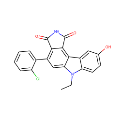 CCn1c2ccc(O)cc2c2c3c(c(-c4ccccc4Cl)cc21)C(=O)NC3=O ZINC000034804028