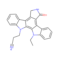 CCn1c2ccccc2c2c3c(c4c5ccccc5n(CCC#N)c4c21)CNC3=O ZINC000029569850