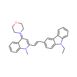 CCn1c2ccccc2c2cc(/C=C/c3cc(=[N+]4CCOCC4)c4ccccc4n3C)ccc21 ZINC001772597333