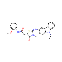 CCn1c2ccccc2c2cc(/N=C3/S[C@@H](CC(=O)Nc4ccccc4OC)C(=O)N3C)ccc21 ZINC000013136256