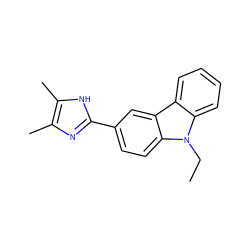 CCn1c2ccccc2c2cc(-c3nc(C)c(C)[nH]3)ccc21 ZINC000003820673