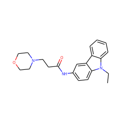 CCn1c2ccccc2c2cc(NC(=O)CCN3CCOCC3)ccc21 ZINC000013490274