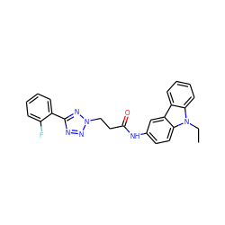 CCn1c2ccccc2c2cc(NC(=O)CCn3nnc(-c4ccccc4F)n3)ccc21 ZINC000040975575