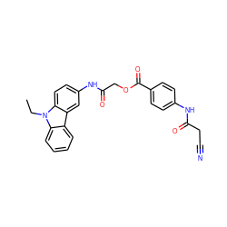 CCn1c2ccccc2c2cc(NC(=O)COC(=O)c3ccc(NC(=O)CC#N)cc3)ccc21 ZINC000009672696