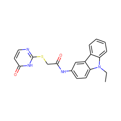 CCn1c2ccccc2c2cc(NC(=O)CSc3nccc(=O)[nH]3)ccc21 ZINC000018207199