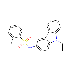 CCn1c2ccccc2c2cc(NS(=O)(=O)c3ccccc3C)ccc21 ZINC000002061841