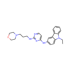 CCn1c2ccccc2c2cc(Nc3ccnc(NCCCN4CCOCC4)n3)ccc21 ZINC000095100004