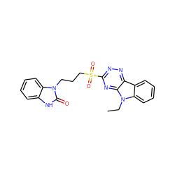 CCn1c2ccccc2c2nnc(S(=O)(=O)CCCn3c(=O)[nH]c4ccccc43)nc21 ZINC000045374784