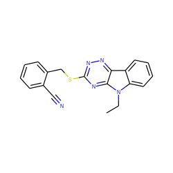 CCn1c2ccccc2c2nnc(SCc3ccccc3C#N)nc21 ZINC000006831908