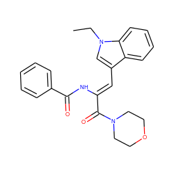 CCn1cc(/C=C(\NC(=O)c2ccccc2)C(=O)N2CCOCC2)c2ccccc21 ZINC000015936429