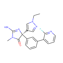 CCn1cc([C@@]2(c3cccc(-c4cccnc4F)c3)N=C(N)N(C)C2=O)cn1 ZINC000072182337