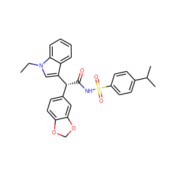 CCn1cc([C@H](C(=O)NS(=O)(=O)c2ccc(C(C)C)cc2)c2ccc3c(c2)OCO3)c2ccccc21 ZINC000103296316