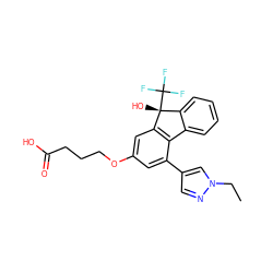 CCn1cc(-c2cc(OCCCC(=O)O)cc3c2-c2ccccc2[C@@]3(O)C(F)(F)F)cn1 ZINC000144888296