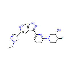 CCn1cc(-c2cc3c(-c4cccc(N5CC[C@H](F)[C@@H](N)C5)n4)n[nH]c3cn2)cn1 ZINC000205251352